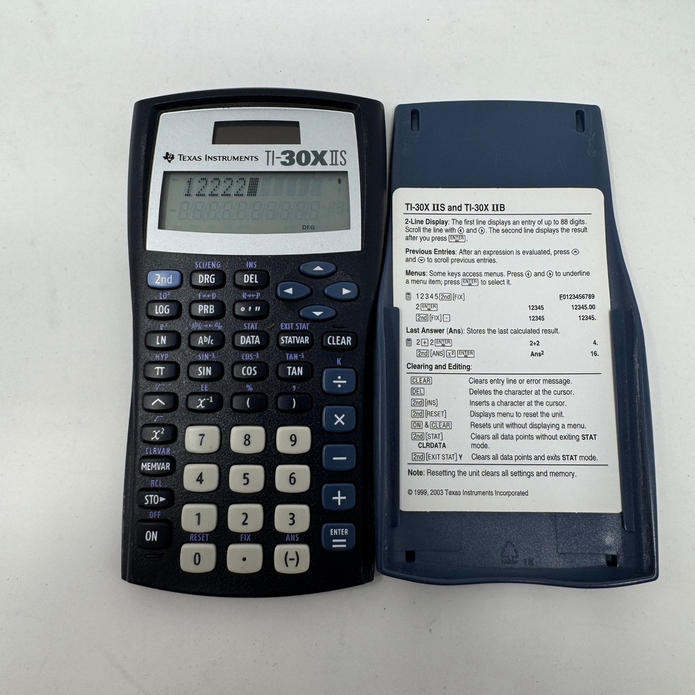 Texas Instruments TI-30XIIS Scientific Calculator Blue Preowned Solar Battery